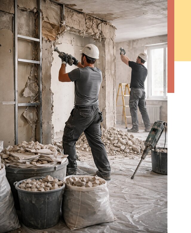 Демонтажные работы в Сосновоборске от 2793 руб. — услуги и цена под ключ | ОТДЕЛОЧНИК-Ссб