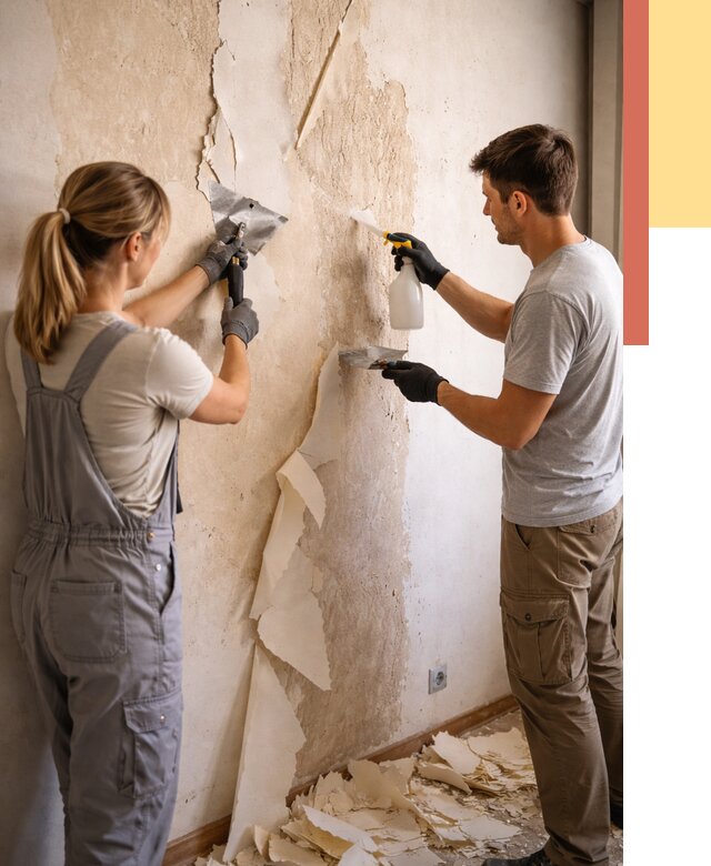 Снятие старых обоев в Сосновоборске от 5431 руб. под ключ недорого | ОТДЕЛОЧНИК-Ссб