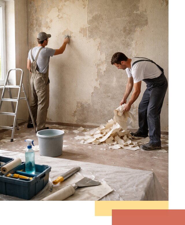 Снятие старых обоев в Сосновоборске быстро и качественно