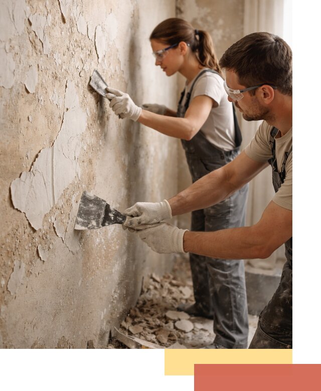 Снятие старой шпаклевки и подготовка поверхностей в Сосновоборске