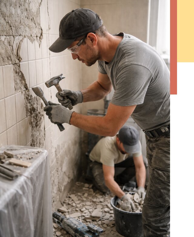 Демонтаж плитки со стен в Сосновоборске от 879 руб. — быстро и недорого | ОТДЕЛОЧНИК-Ссб