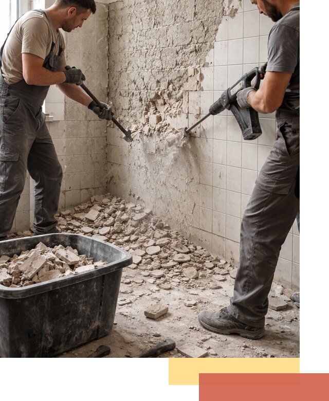 Демонтаж плитки со стен в Сосновоборске быстро и аккуратно