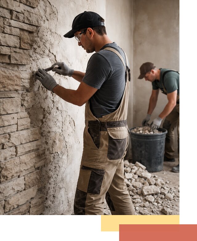 Демонтаж декоративного камня в Сосновоборске профессионально и безопасно