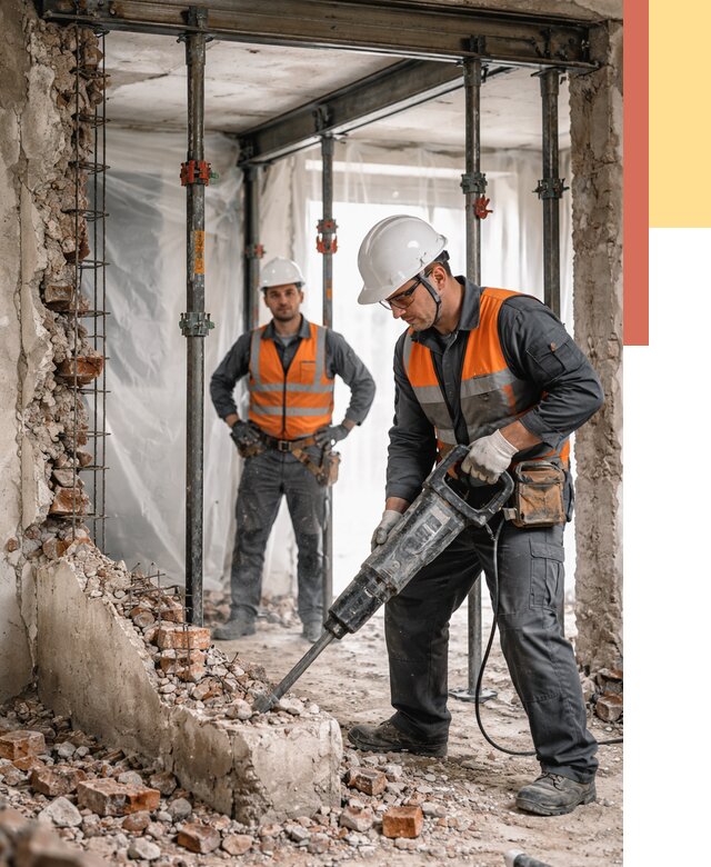 Снос несущих стен в Сосновоборске от 10604 руб. — демонтаж несущей стены под ключ | ОТДЕЛОЧНИК-Ссб