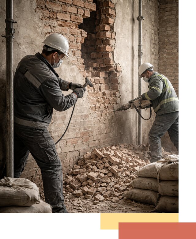 Демонтаж кирпичных стен в Сосновоборске быстро и безопасно