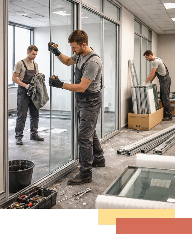 Демонтаж стеклянных перегородок в Сосновоборске быстро и безопасно