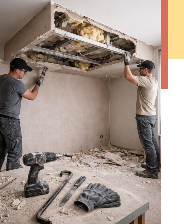 Демонтаж короба из гипсокартона в Сосновоборске от 1572 руб. — быстро и недорого | ОТДЕЛОЧНИК-Ссб