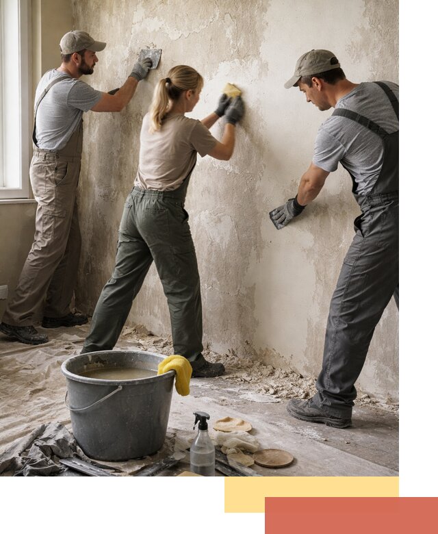 Очистка стен от клея и грунтовки в Сосновоборске качественно и быстро