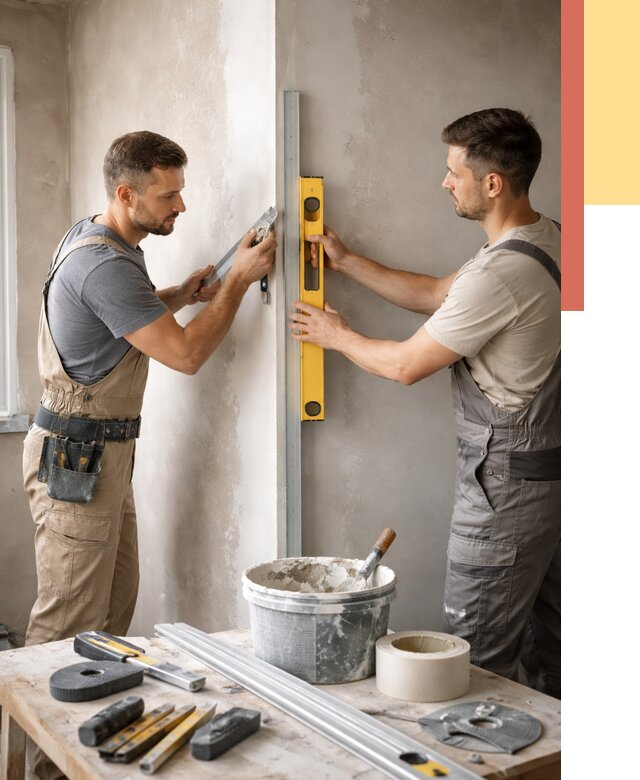 Выведение углов стен в Сосновоборске от 1914 руб. быстро и недорого | ОТДЕЛОЧНИК-Ссб