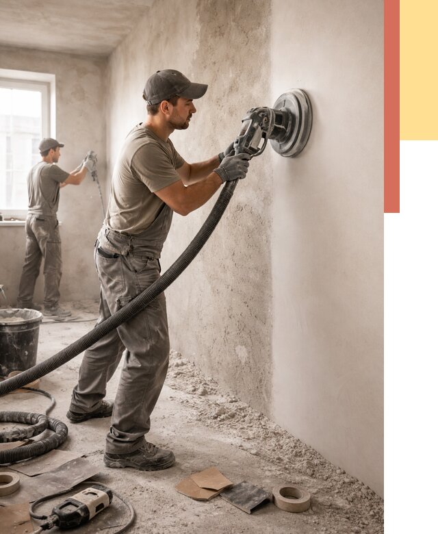 Шлифовка стен в Сосновоборске от 1241 руб/м2 — быстро и недорого | ОТДЕЛОЧНИК-Ссб