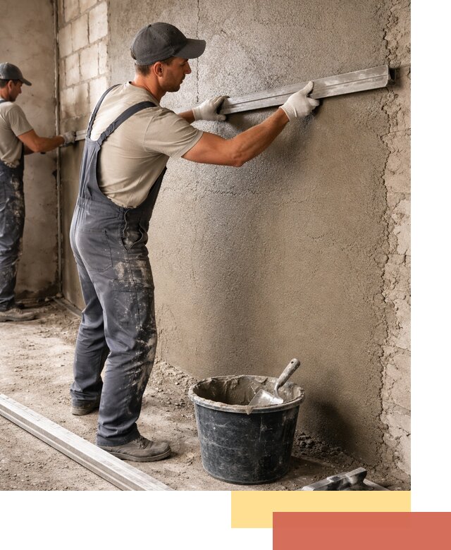 Штукатурка стен цементно-песчаная в Сосновоборске профессионально