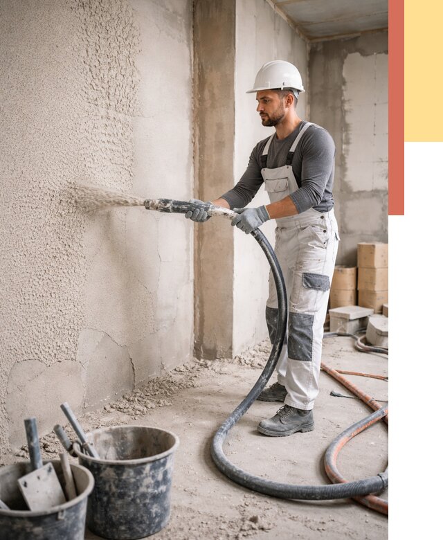 Машинная штукатурка стен в Сосновоборске под ключ от 6724 руб./м2 | ОТДЕЛОЧНИК-Ссб