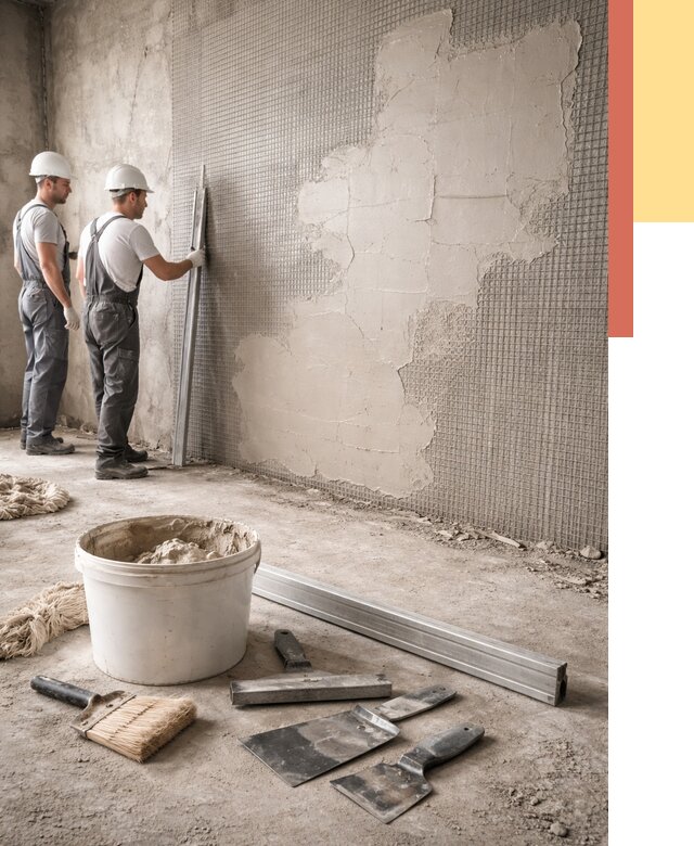 Штукатурка стен по сетке в Сосновоборске от 5690 руб./м2 — быстро и недорого | ОТДЕЛОЧНИК-Ссб