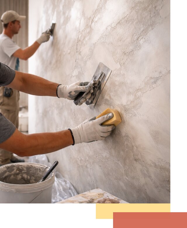 Декоративная штукатурка под мрамор в Сосновоборске для стен и потолков