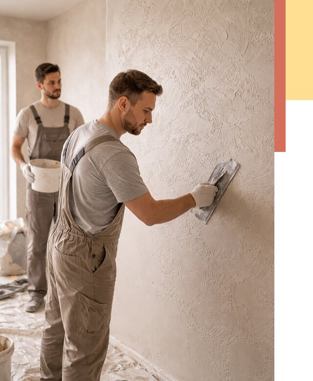 Фактурная штукатурка стен в Сосновоборске от 4345 руб./м² — заказать под ключ | ОТДЕЛОЧНИК-Ссб