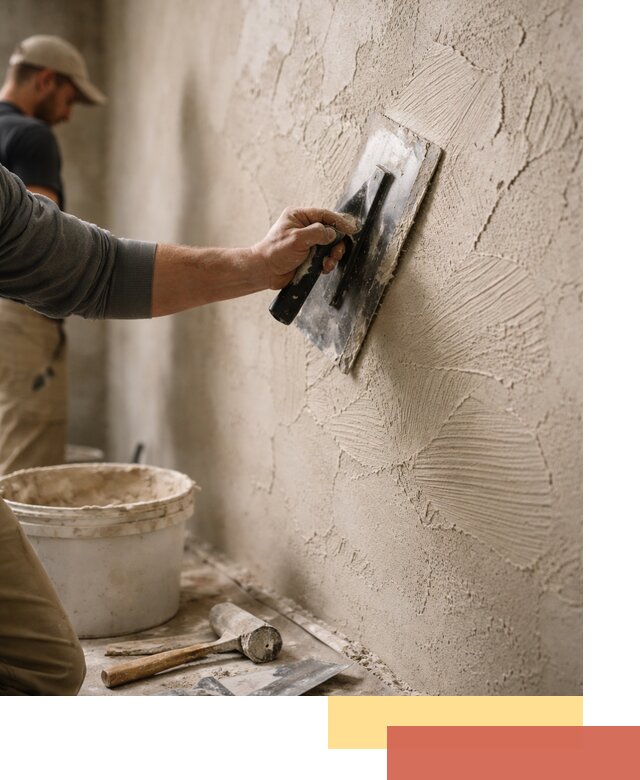 Фактурная штукатурка стен в Сосновоборске — монтаж, отделка, реставрация