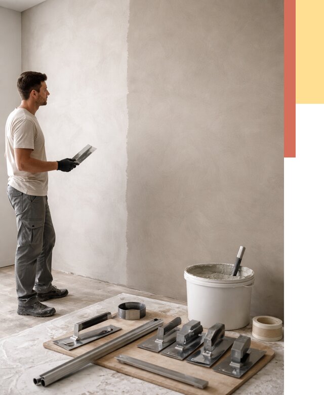 Нанесение микроцемента на стены в Сосновоборске от 3310 руб./м2 под ключ | ОТДЕЛОЧНИК-Ссб