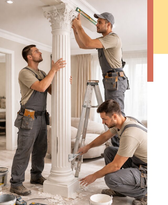 Установка декоративных колонн в Сосновоборске от 12414 руб. под ключ | ОТДЕЛОЧНИК-Ссб