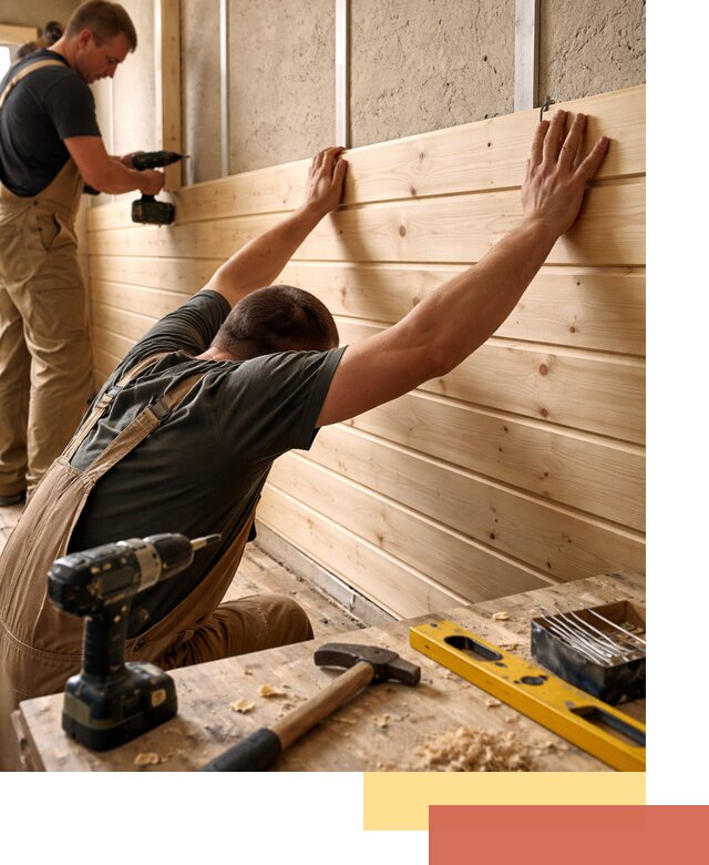 Монтаж деревянной вагонки на стены в Сосновоборске быстро и качественно