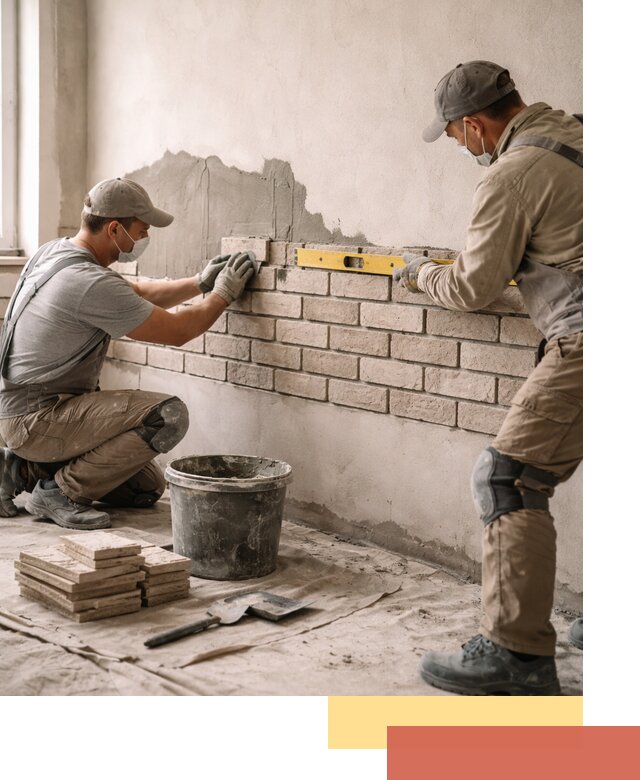 Монтаж декоративного кирпича профессионально в Сосновоборске