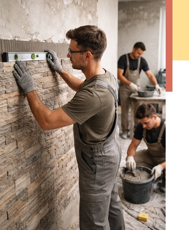 Монтаж искусственного камня в Сосновоборске от 4655 руб. под ключ | ОТДЕЛОЧНИК-Ссб