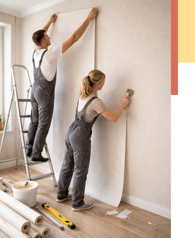 Поклейка флизелиновых обоев в Сосновоборске от 6207 руб. | Быстро и недорого — ОТДЕЛОЧНИК-Ссб