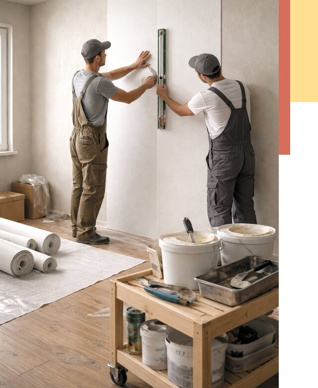 Поклейка стеклообоев в Сосновоборске от 6724 руб. за м2 — быстро и недорого | ОТДЕЛОЧНИК-Ссб