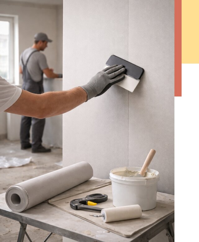 Поклейка обоев под покраску в Сосновоборске от 3621 руб. за м2 | ОТДЕЛОЧНИК-Ссб