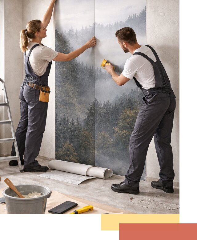 Поклейка фотообоев профессионально в Сосновоборске под ключ