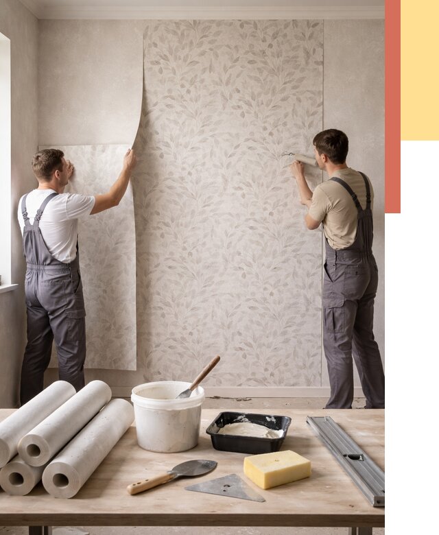 Поклейка обоев с подбором рисунка в Сосновоборске от 3621 руб. | ОТДЕЛОЧНИК-Ссб - быстро и недорого