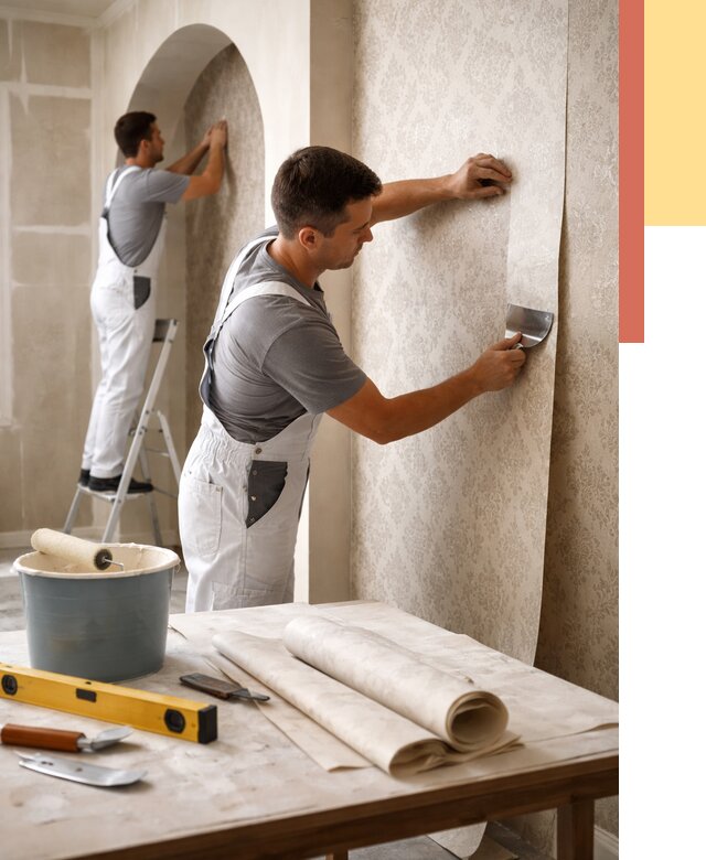 Поклейка обоев на сложные стены в Сосновоборске от 2897 руб. под ключ | ОТДЕЛОЧНИК-Ссб