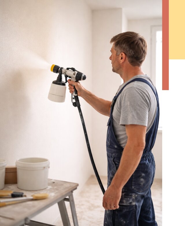 Покраска стен краскопультом в Сосновоборске от 7759 руб. — механизированная покраска | ОТДЕЛОЧНИК-Ссб