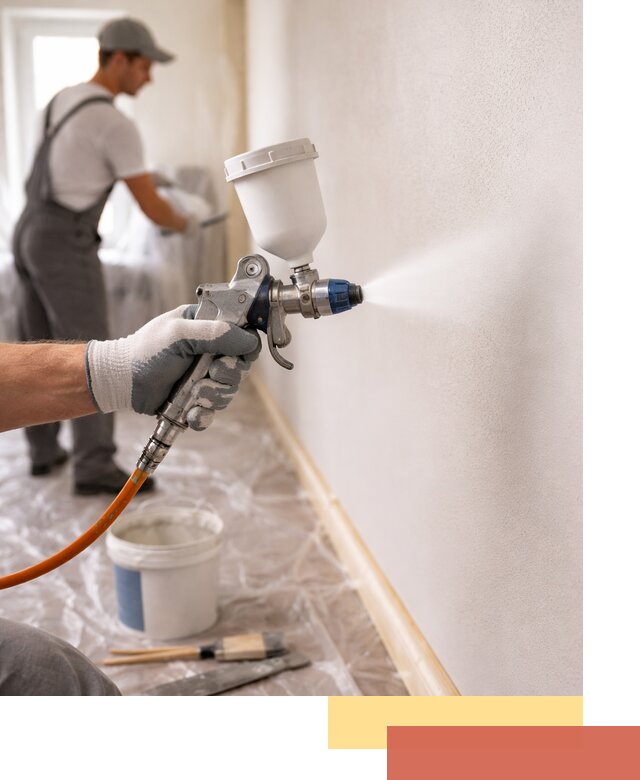 Покраска стен краскопультом в Сосновоборске быстро и качественно