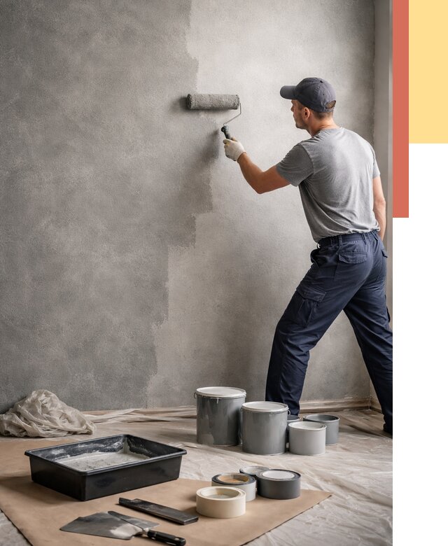 Покраска стен под бетон в Сосновоборске от 672 руб. за м2 — быстро и недорого | ОТДЕЛОЧНИК-Ссб