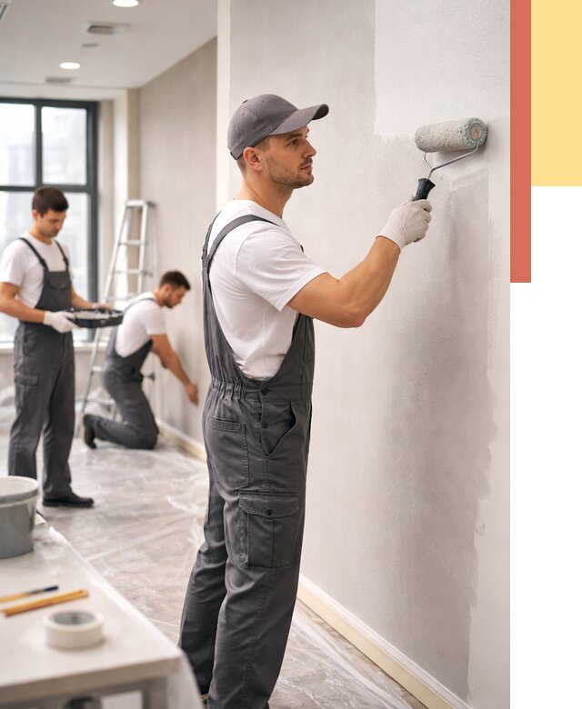 Покраска стен в офисе в Сосновоборске от 8793 руб. — быстро и недорого | ОТДЕЛОЧНИК-Ссб