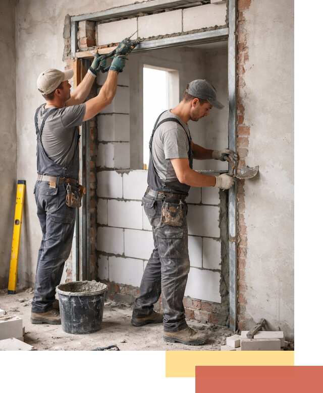 Закладка дверного проема под ключ в Сосновоборске: демонтаж, монтаж, отделка