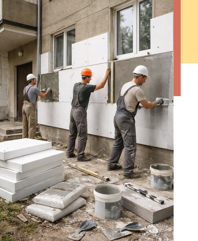 Утепление стен пенопластом в Сосновоборске от 1810 руб. — недорого и под ключ | ОТДЕЛОЧНИК-Ссб