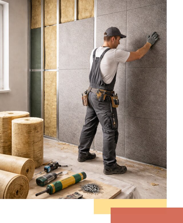 Профессиональная шумоизоляция стен в Сосновоборске для квартиры и офиса