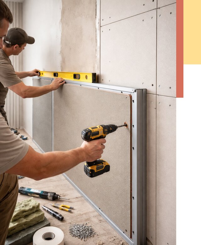 Шумоизоляция стен панелями ЗИПС в Сосновоборске от 2276 руб./м² под ключ | ОТДЕЛОЧНИК-Ссб