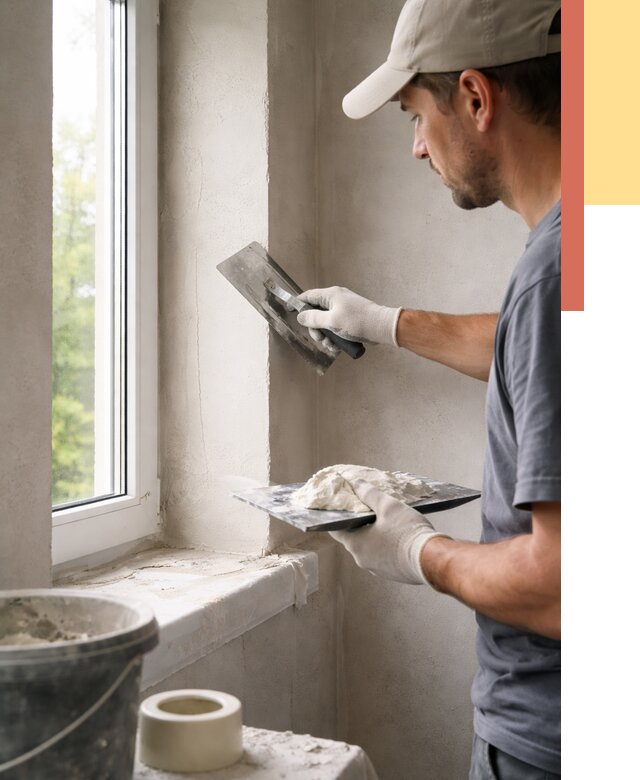 Штукатурка откосов в Сосновоборске от 4655 руб/м² — услуги и выравнивание под ключ | ОТДЕЛОЧНИК-Ссб