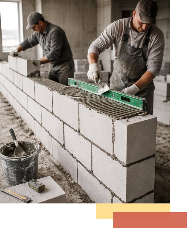 Кладка перегородок из газобетона в Сосновоборске быстро и качественно