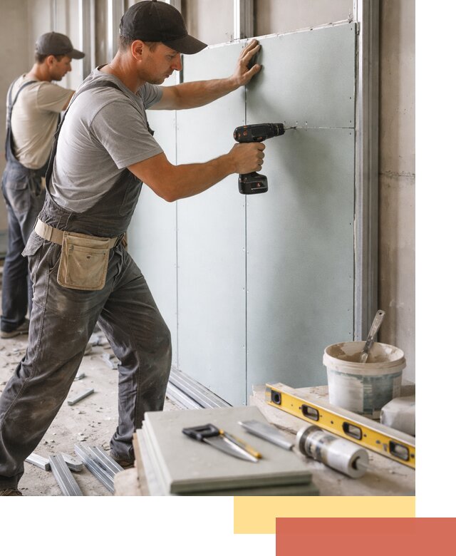 Кладка влагостойких перегородок ПГП в Сосновоборске