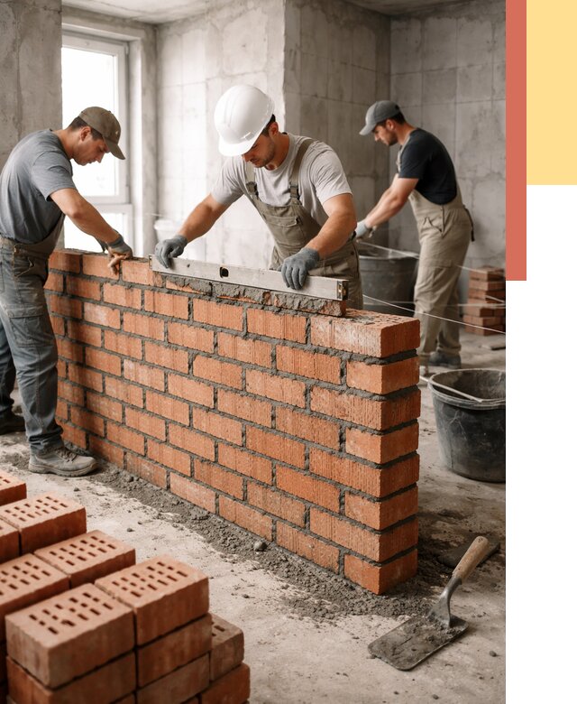 Кладка перегородок из кирпича в Сосновоборске от 3621 руб. за м² | ОТДЕЛОЧНИК-Ссб