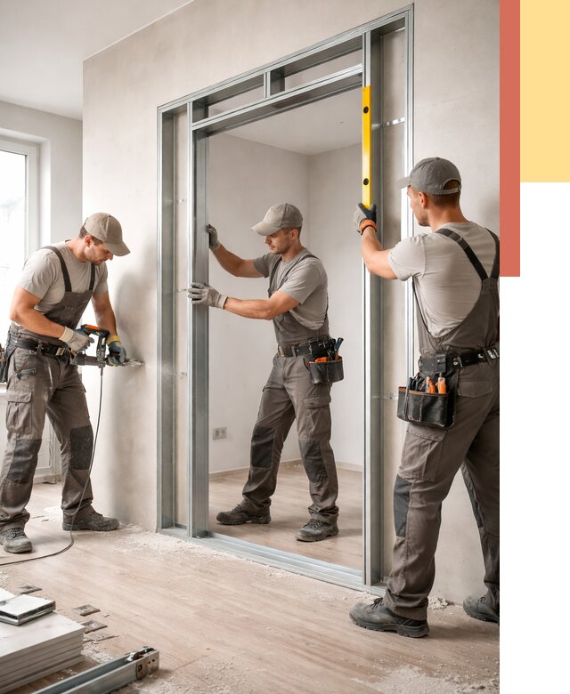 Устройство дверного проема в перегородке в Сосновоборске от 4655 руб. под ключ | ОТДЕЛОЧНИК-Ссб