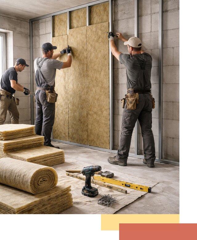 Шумоизоляция перегородок из блоков в Сосновоборске — монтаж и защита шумоизоляцией