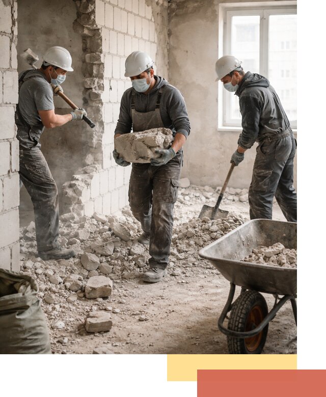 Демонтаж блочных перегородок в Сосновоборске быстро и аккуратно