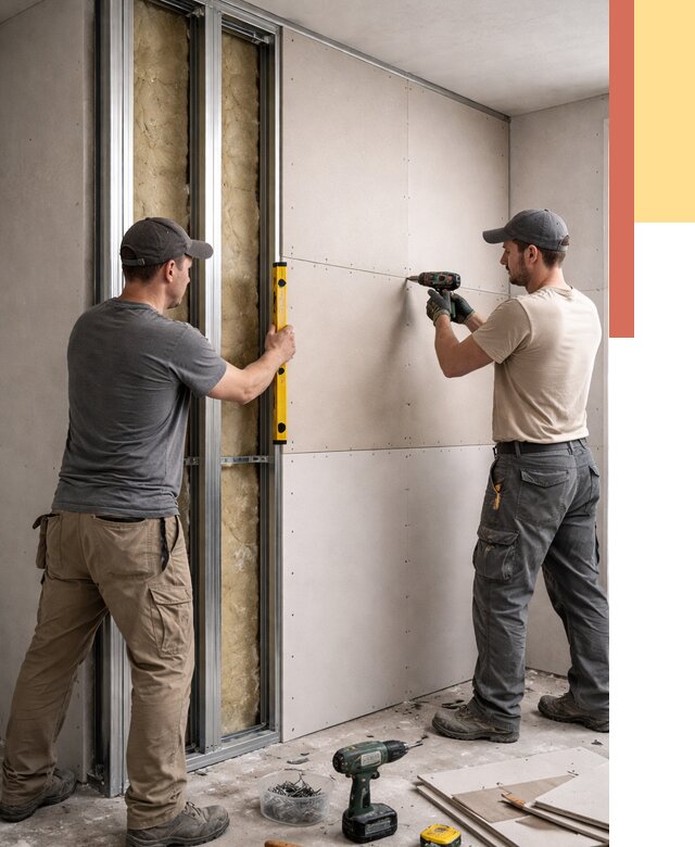 Монтаж двухслойной перегородки из гипсокартона в Сосновоборске от 1500 руб. | ОТДЕЛОЧНИК-Ссб