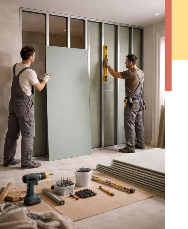 Перегородка из влагостойкого гипсокартона в Сосновоборске от 4966 руб. — монтаж под ключ | ОТДЕЛОЧНИК-Ссб