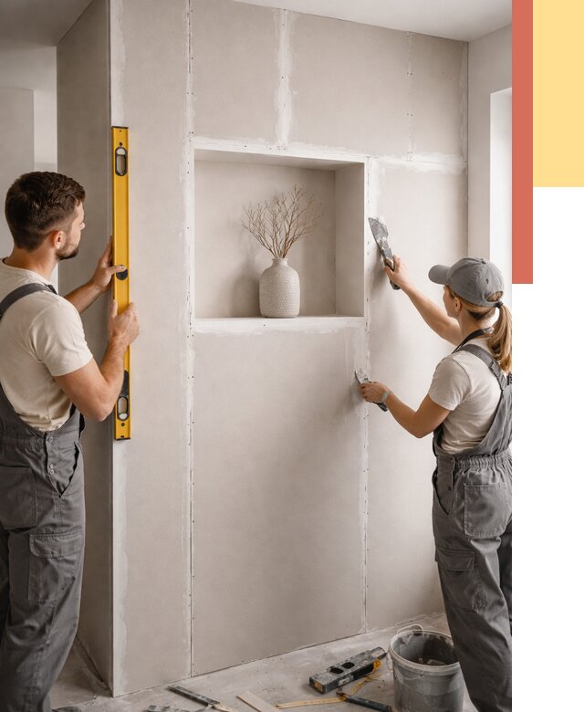 Перегородка из гипсокартона с нишей в Сосновоборске от 3362 руб. под ключ | ОТДЕЛОЧНИК-Ссб