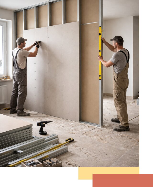 Зонирующая перегородка из гипсокартона под ключ в Сосновоборске